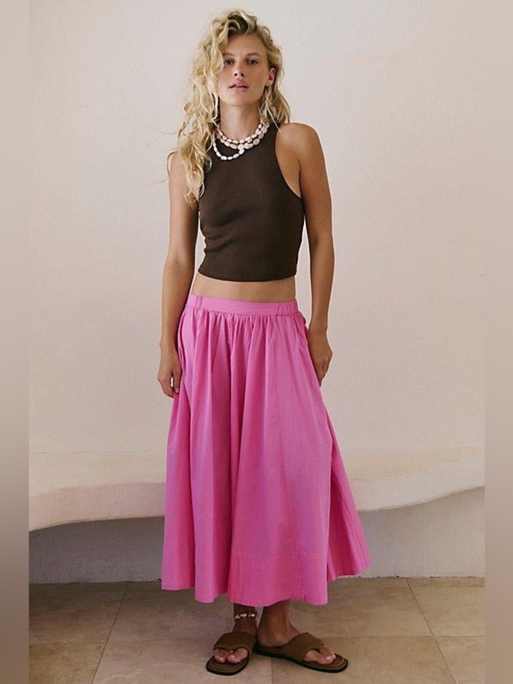 Free People Lowen Skirt in Sugar Magnolia Pink